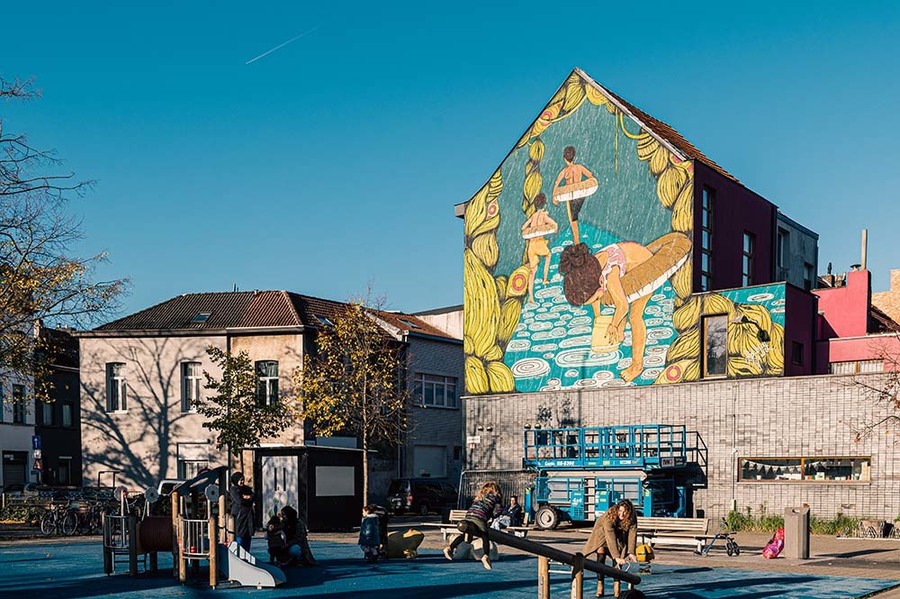 Foto van streetart op Terloplein door Zahra Eljadid